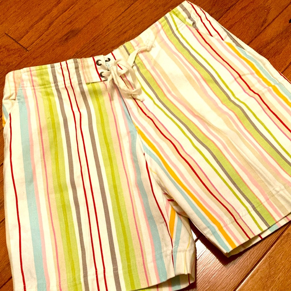 NWOT Express Color strip shorts with front tie and 2 side pockets